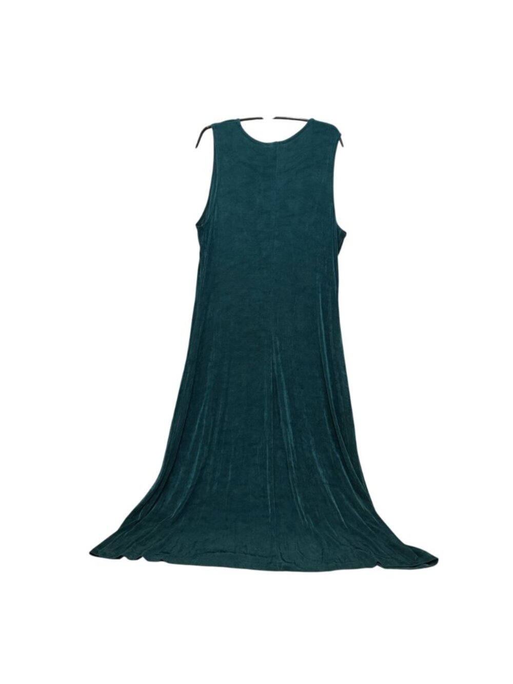 Vtg Coldwater Creek Slinky Travel Knit Maxi Dress PL Green Stretch Minimalist - Picture 6 of 11